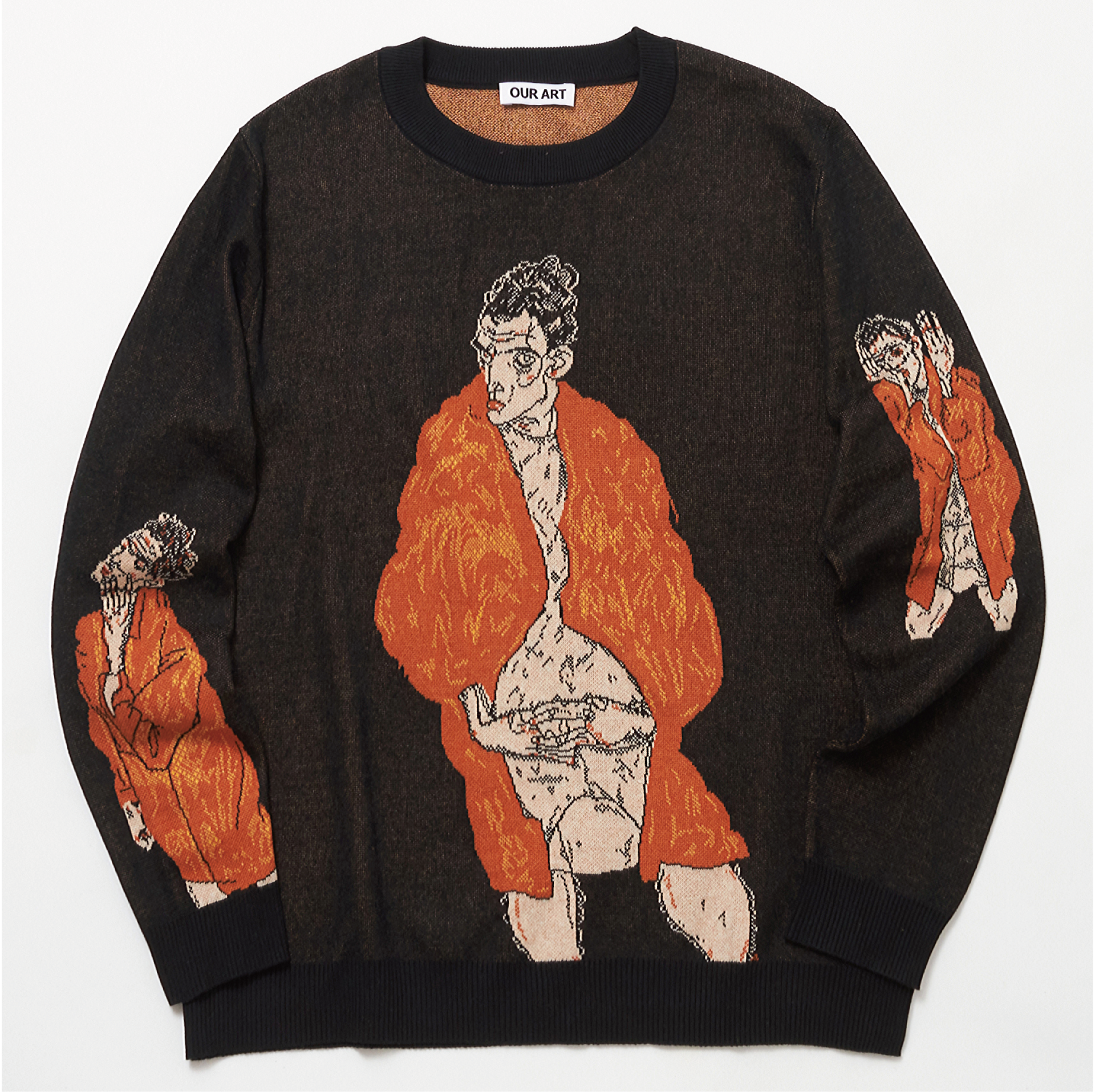 our art エゴンシーレ　ニット　Mサイズ Egon Schiele - Knit Sweater | エゴン・シーレ - ニットセーター