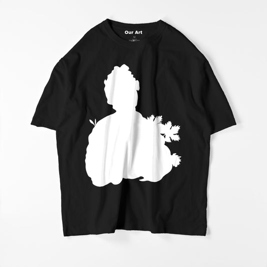 Niño con una canasta de fruta (camiseta negra)