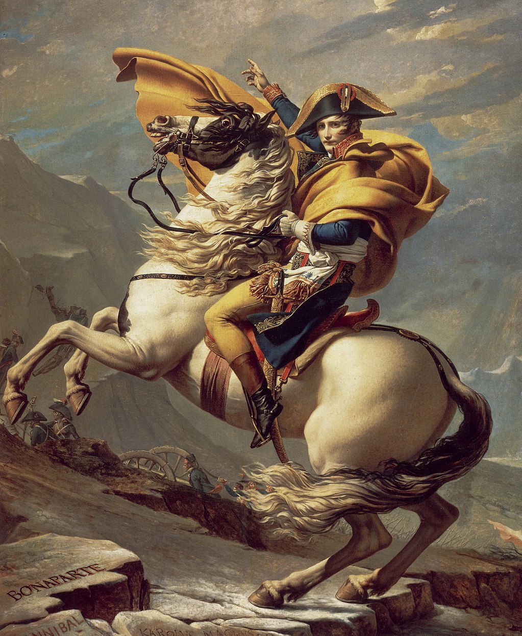 Napoleón cruzando los Alpes (camiseta negra)