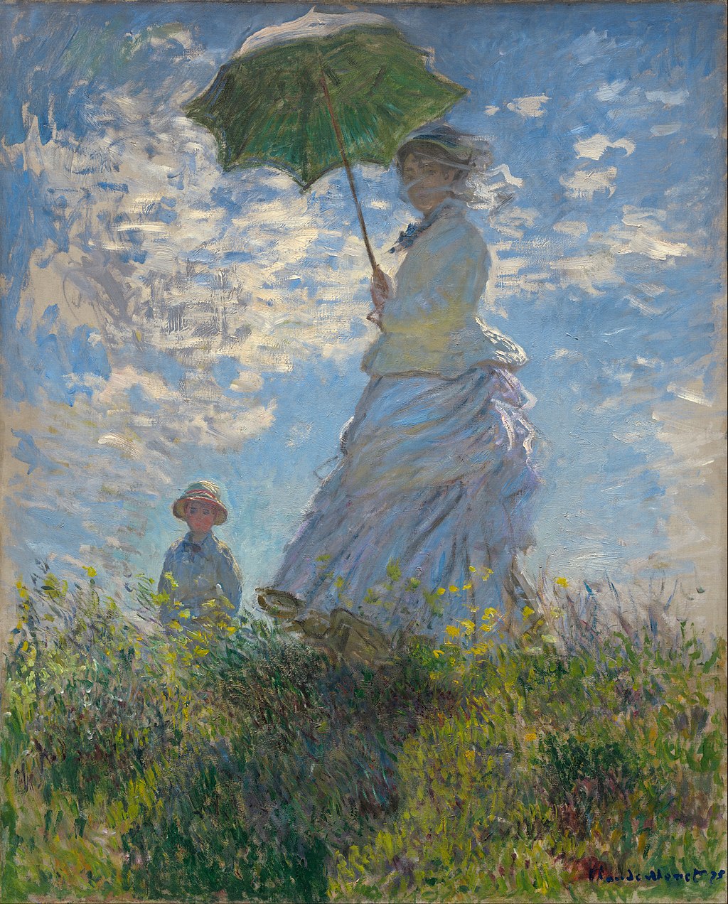 Woman with a Parasol - Madame Monet and Her Son  (Black t-shirt)