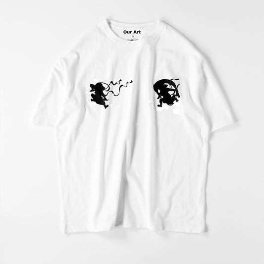 Wind God and Thunder God Screens  (White t-shirt)