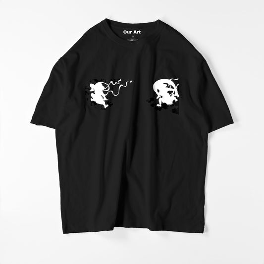 Wind God and Thunder God Screens (Black t-shirt)