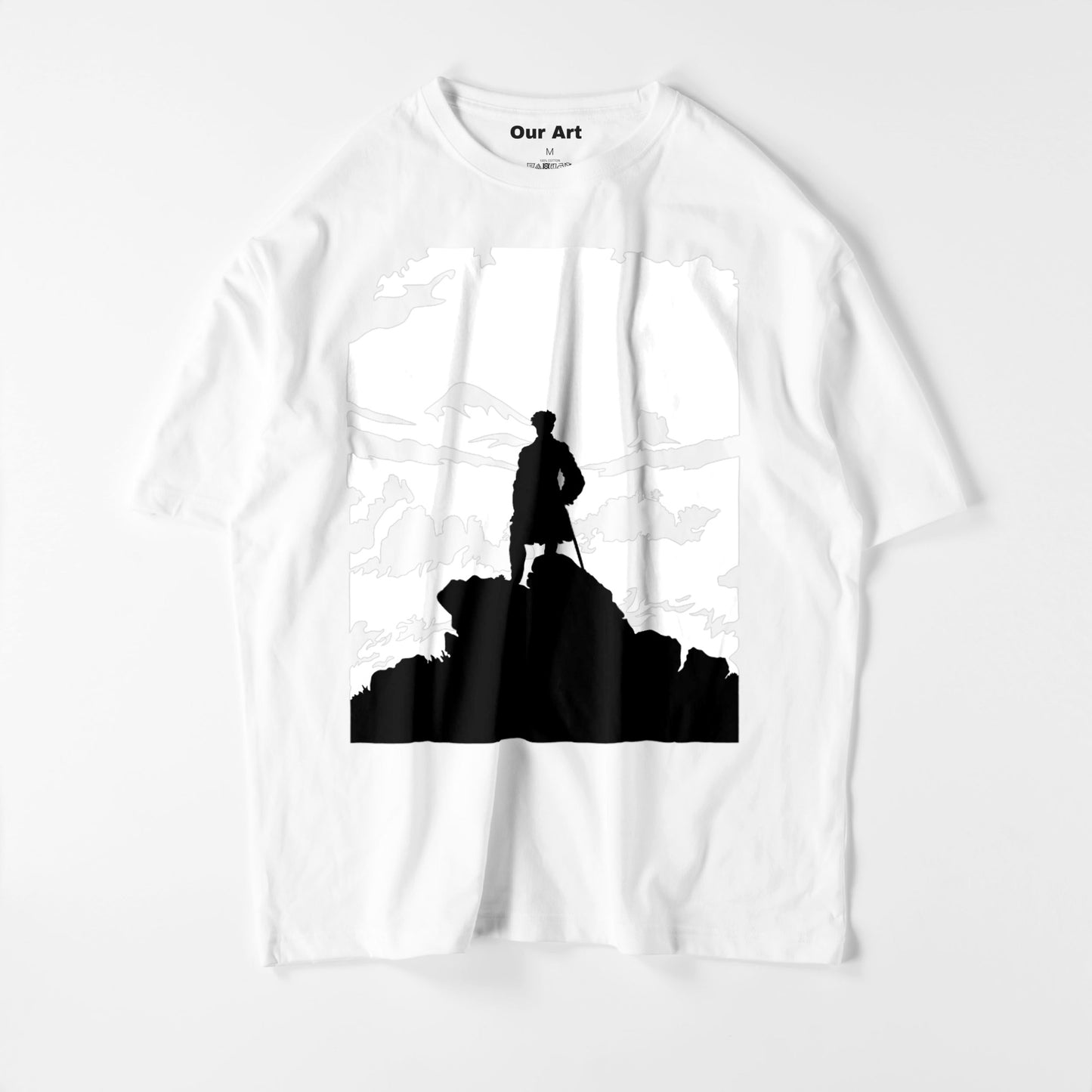 Vagabond au-dessus de la mer du brouillard (t-shirt blanc)