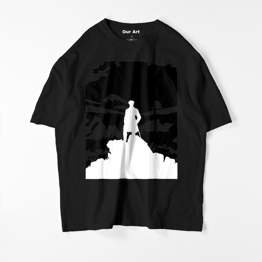 Wanderer sobre el mar de la niebla (camiseta negra)