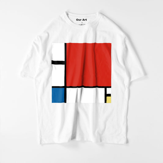 Composition II en rouge, bleu et jaune (t-shirt blanc)